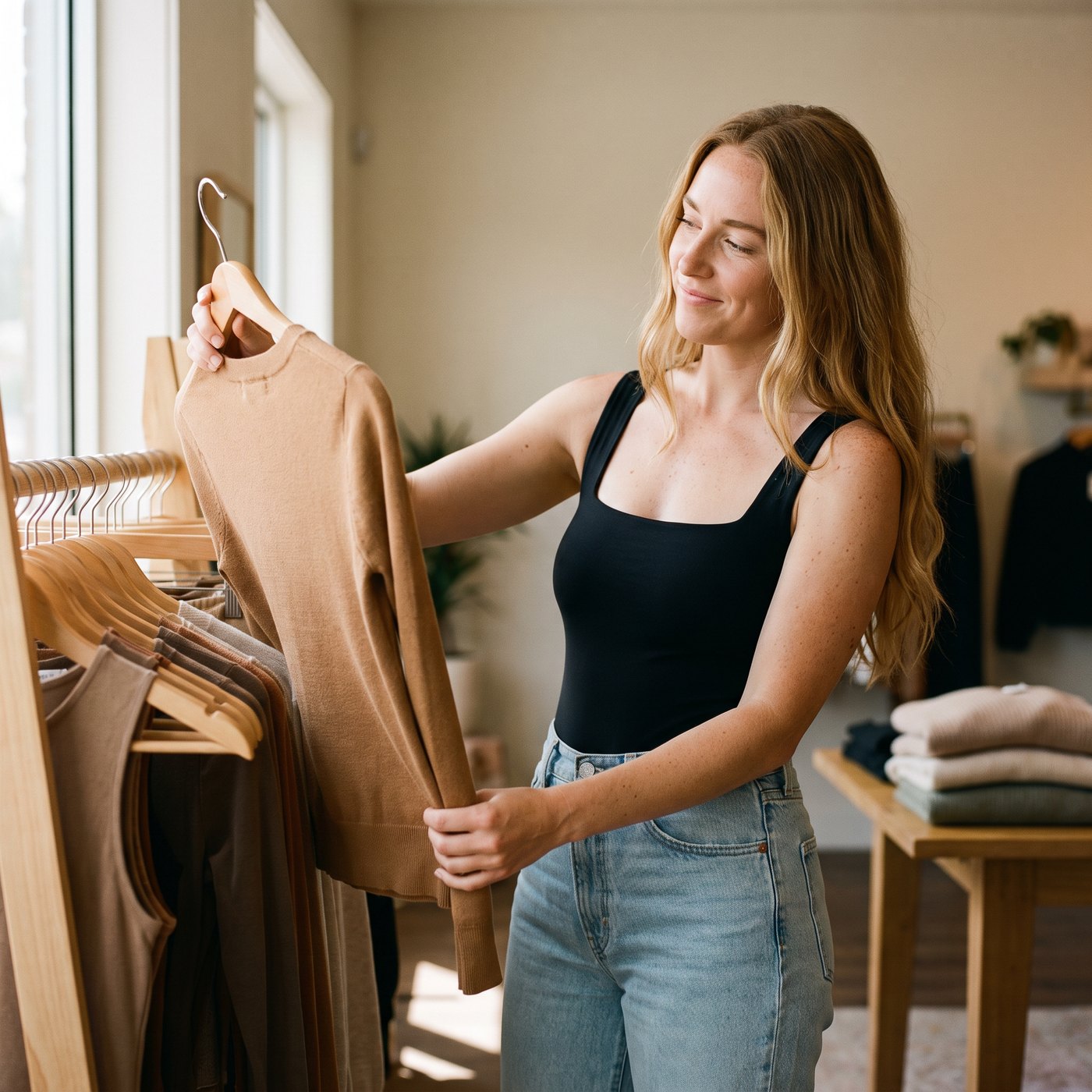 woman shopping for clothes