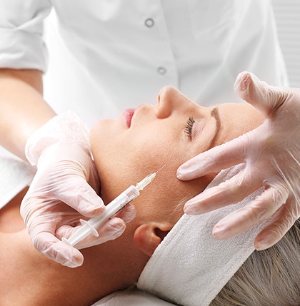 Patient receiving an injectable near eye