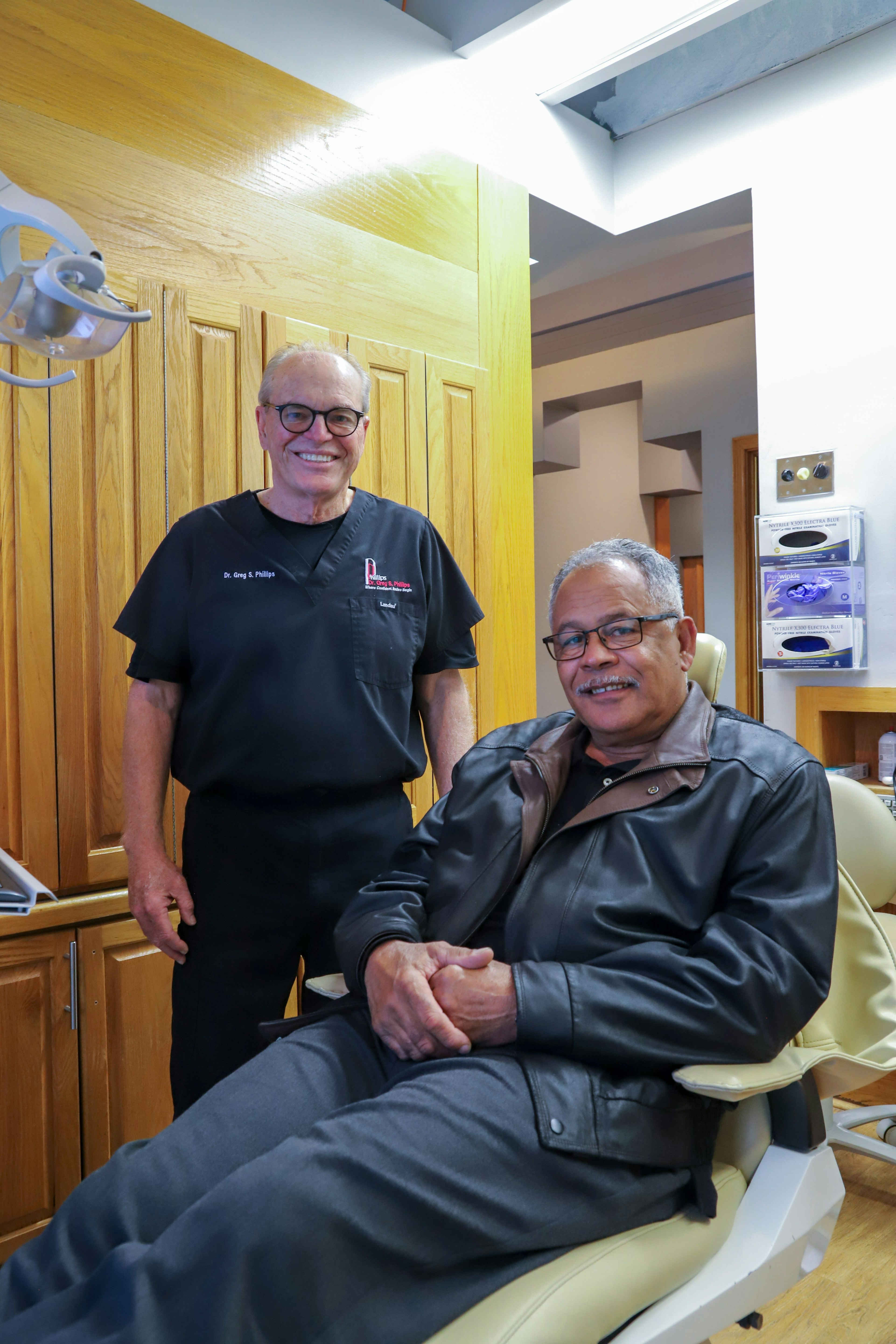 Dr. Phillips and patient