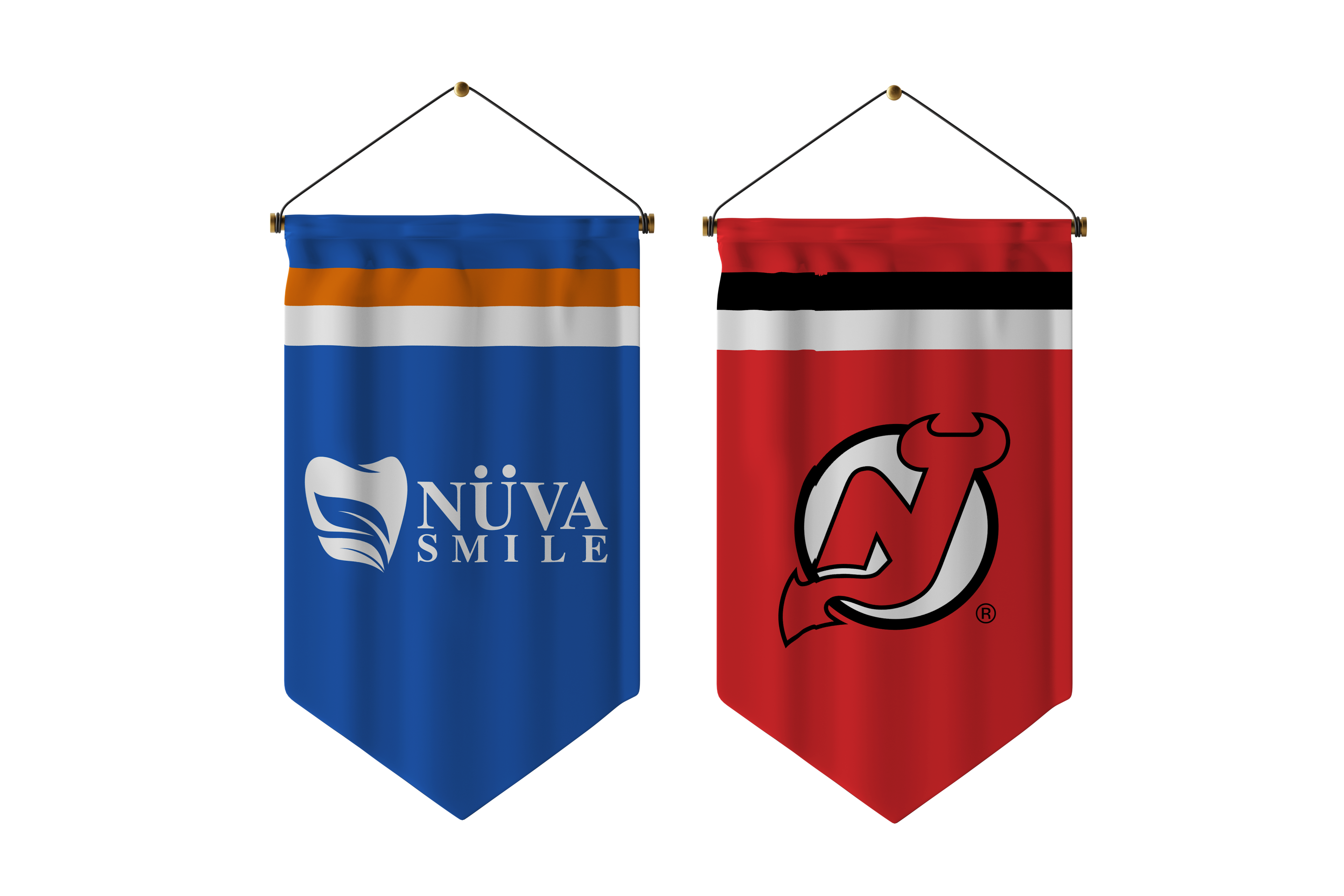 flags of nuvasmile and new jersey devils