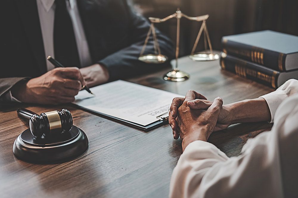 man meeting with lawyer