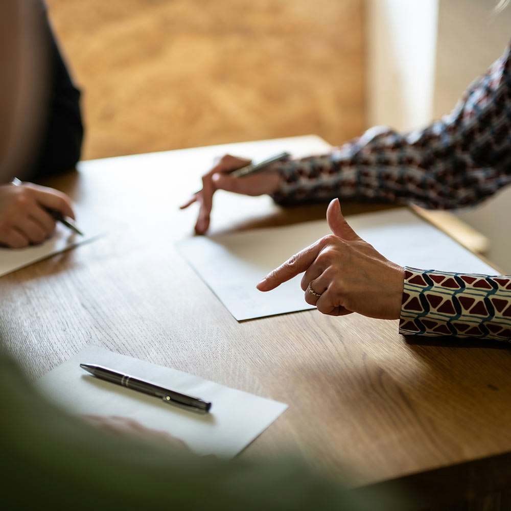 Lawyers reviewing legal documents