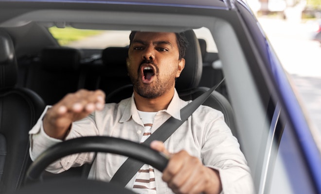 man with road rage