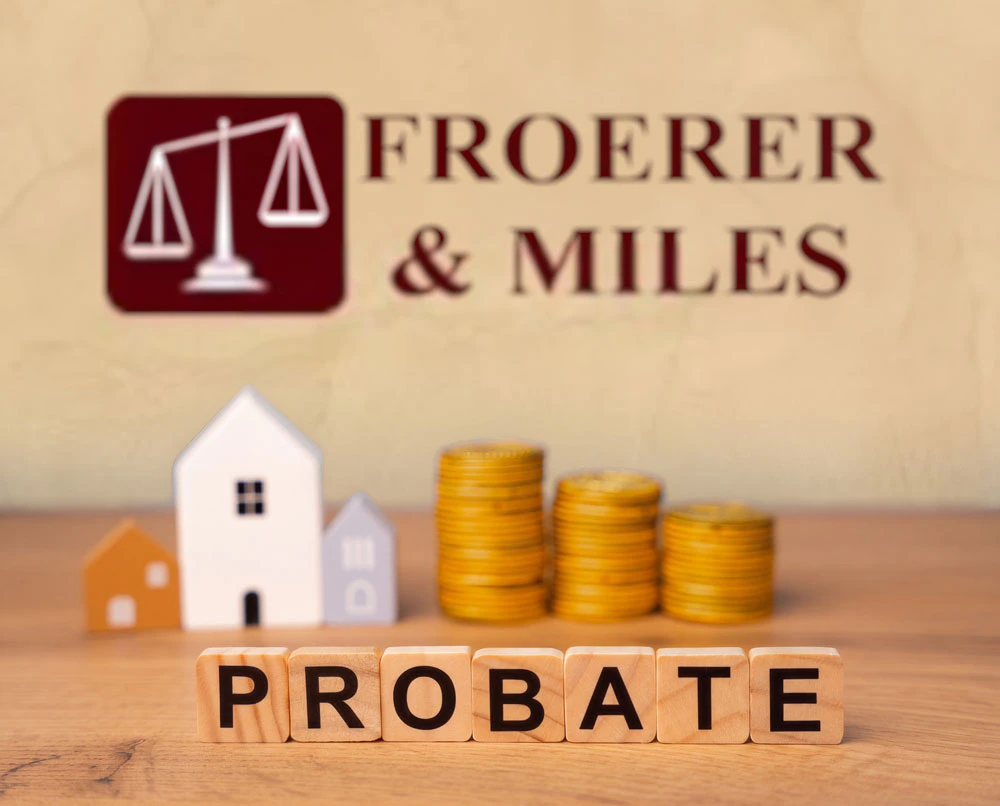 Probate sign with money and a house