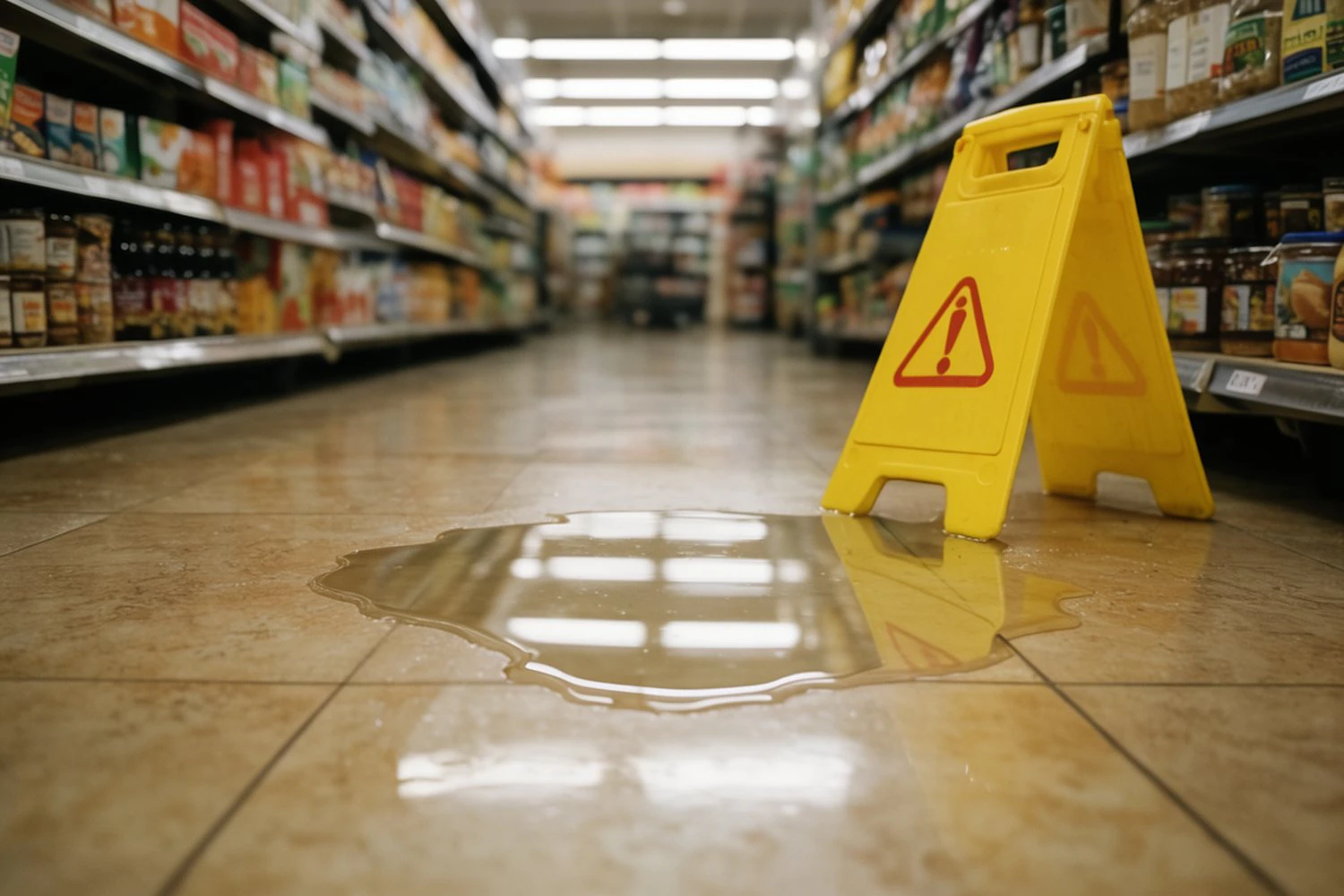Spill in shopping center