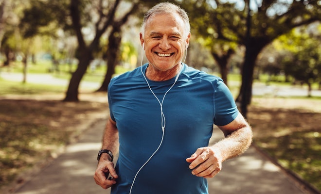 Older man jogging