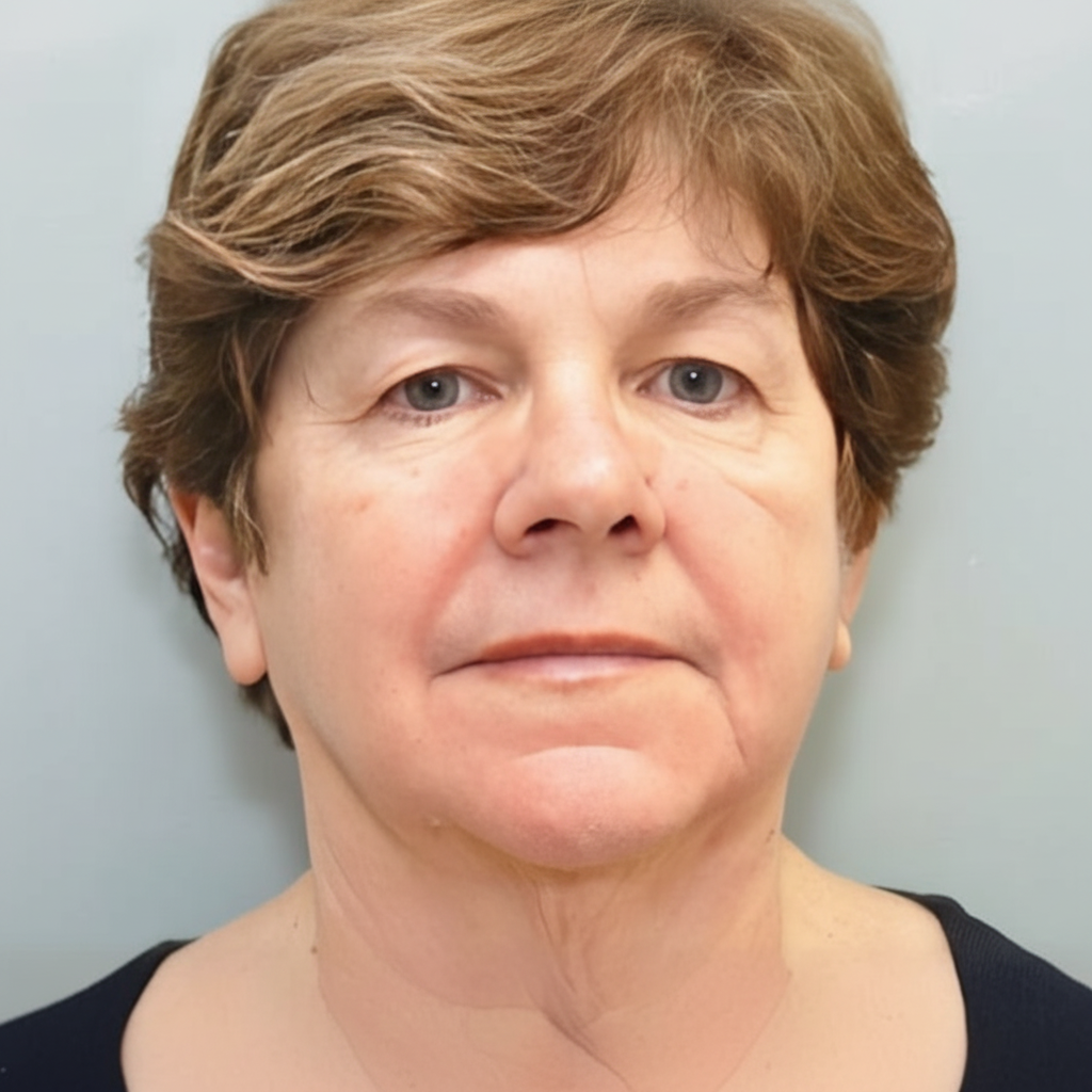 Before photo of a facelift patient showing loose skin around the neck and jowls