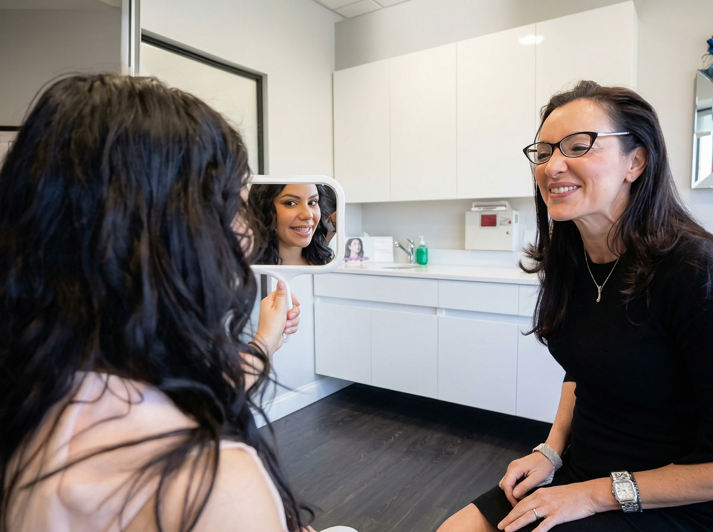 Dr. Kishinevsky with a patient