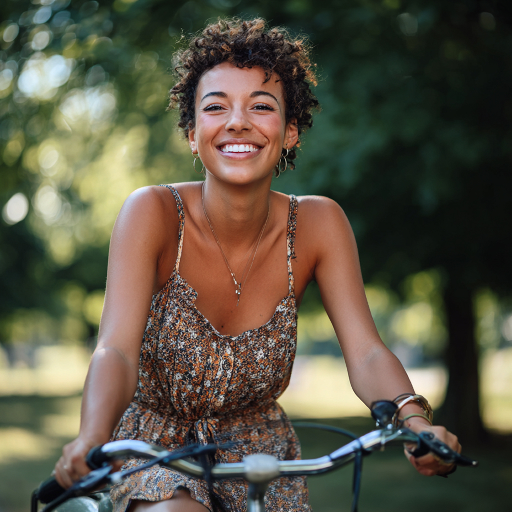 woman on bike