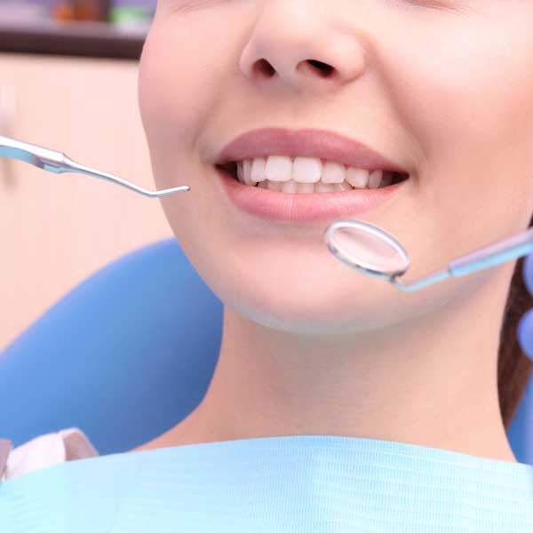 woman in checkup chair