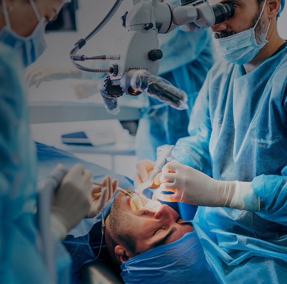 Patient receiving bone graft surgery