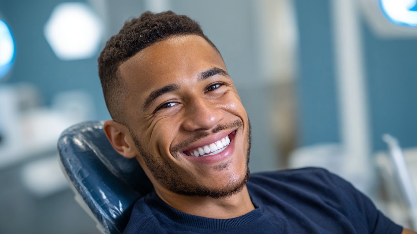 Man smiling at the dentist