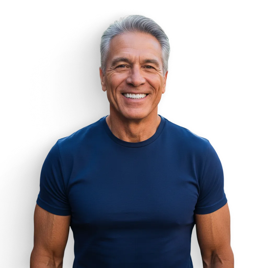 smilng man with gray hair