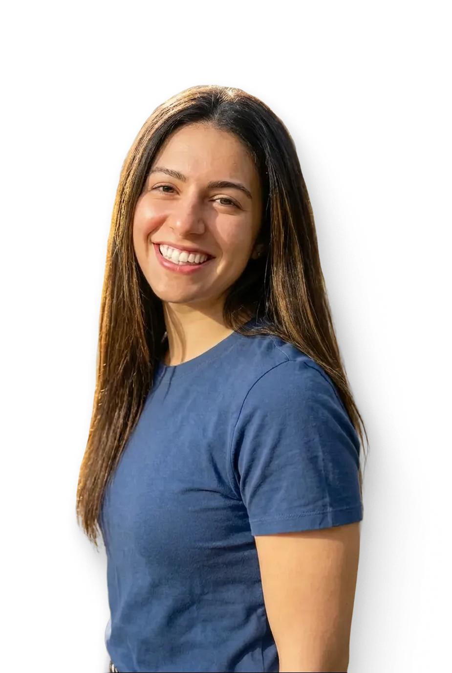 young woman with straight teeth