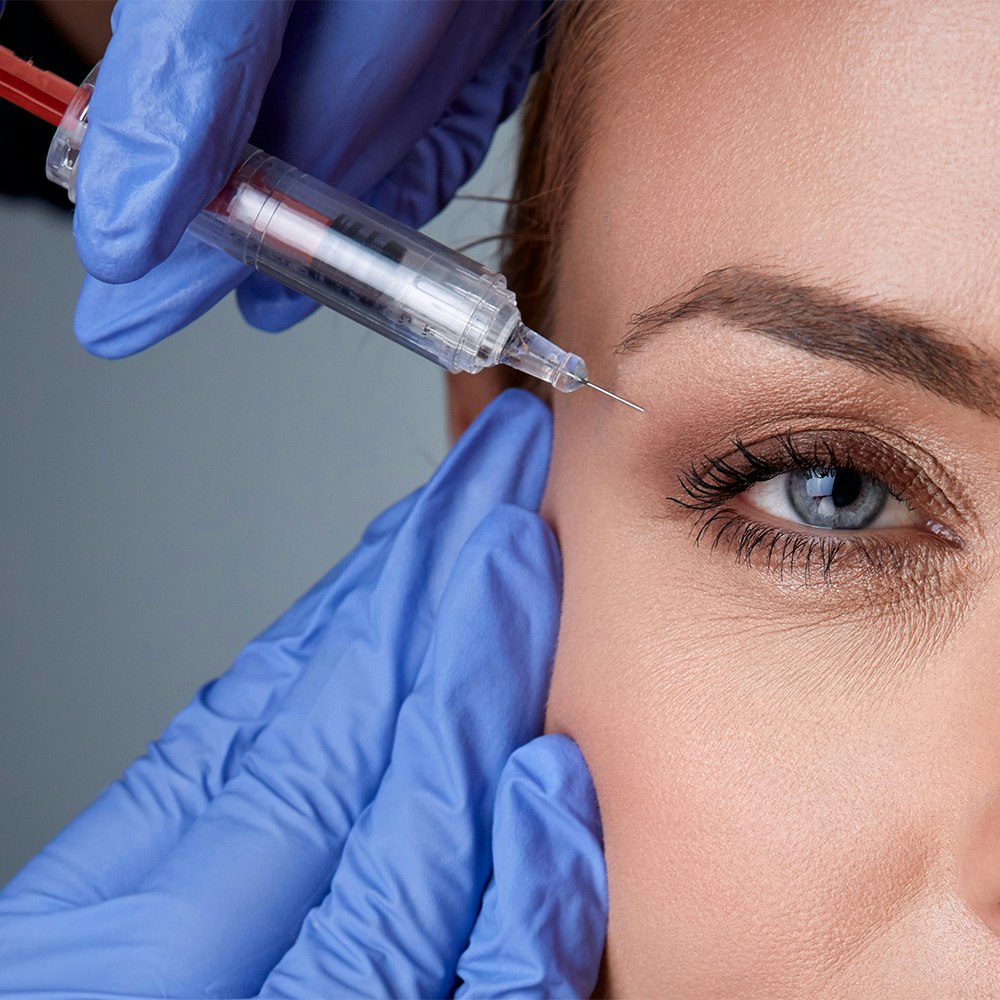 Person getting injectable treatment