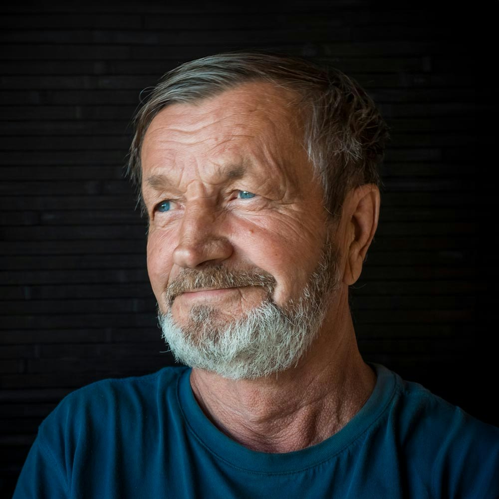 frown lines on man's forehead