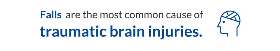 Falls are the most common cause of brain injuries