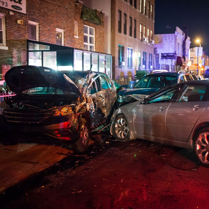 Aftermath of a multi-car collision