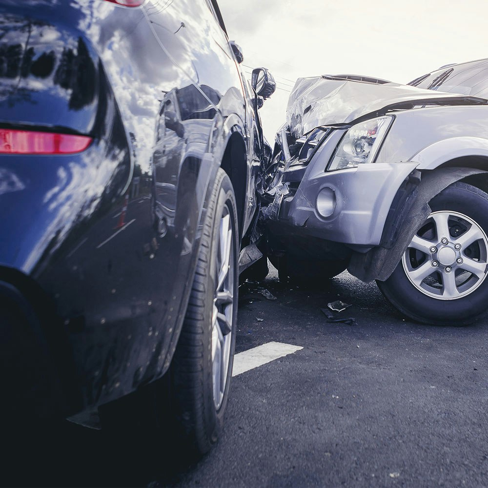 Aftermath of a t-bone collision