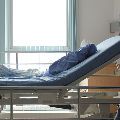 Empty hospital bed