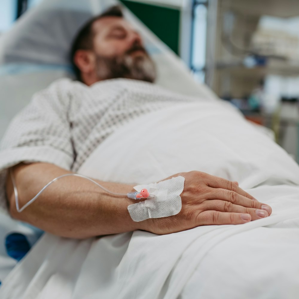 Man in hospital bed