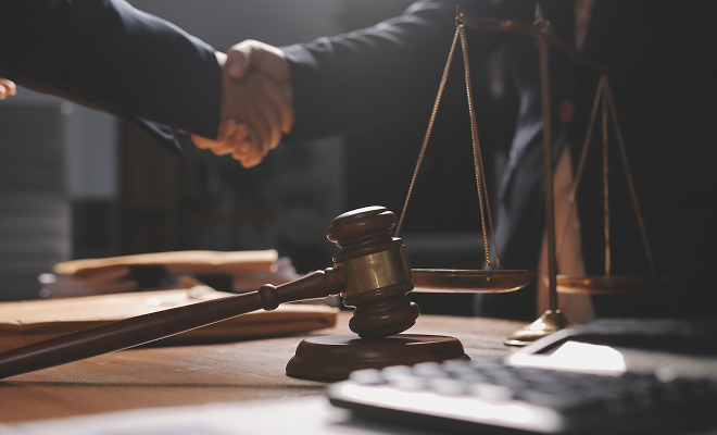 Lawyers shaking hands