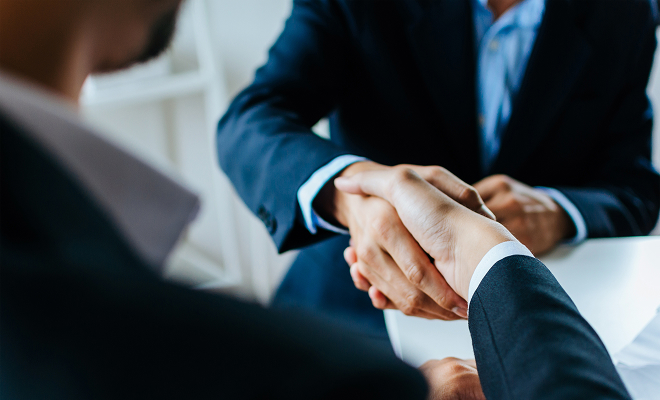 Lawyer handshake