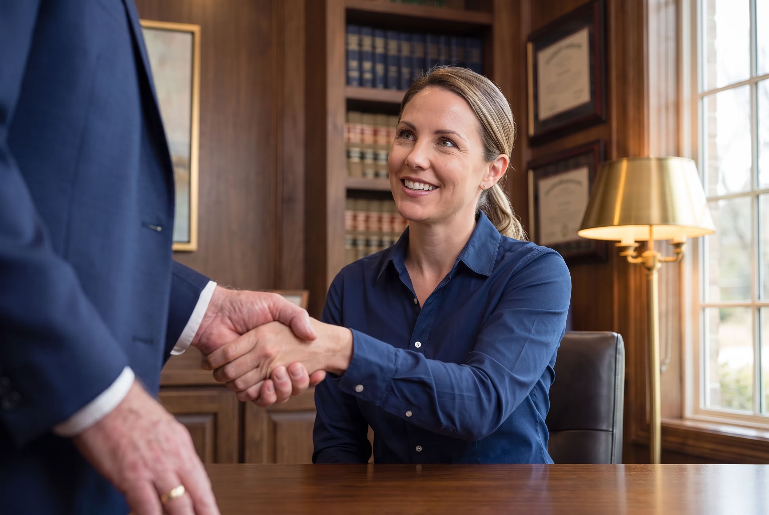 Woman shaking hands