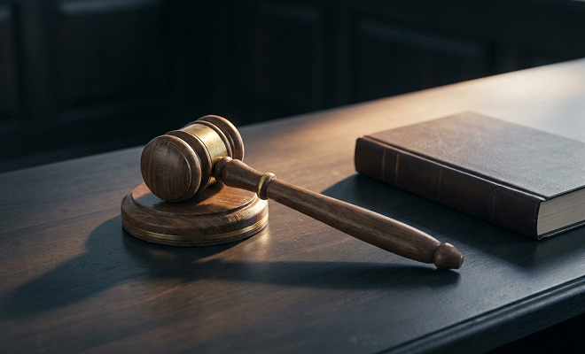 gavel and law book