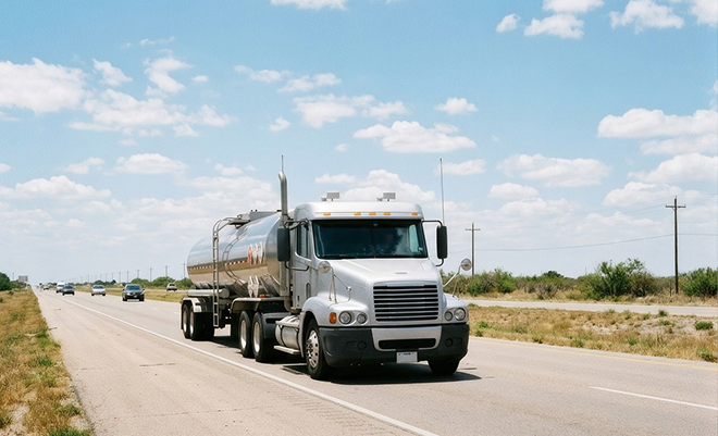 Truck carrying hazardous materials