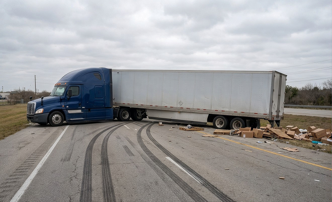 Truck jackknifing