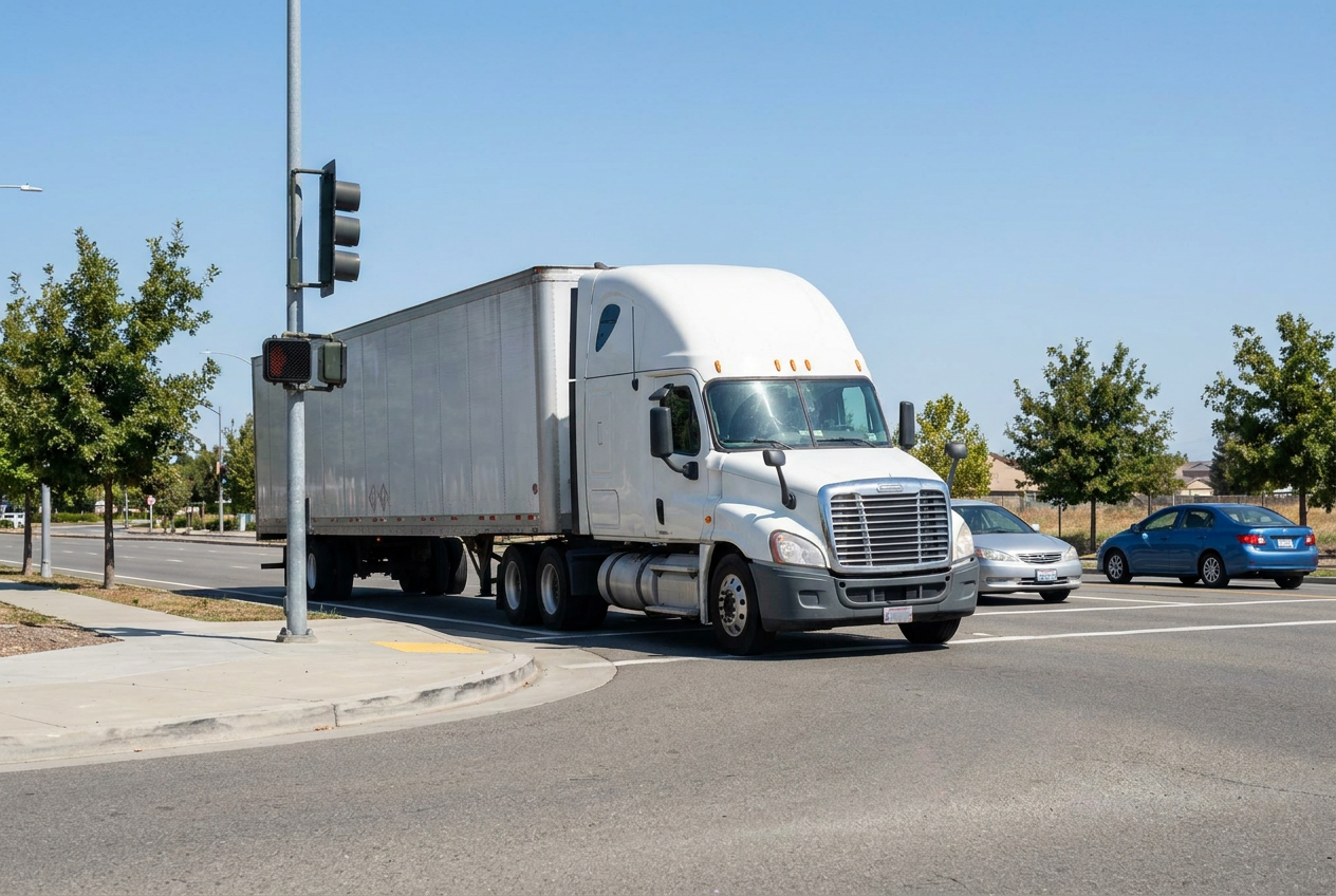 Semi truck turning