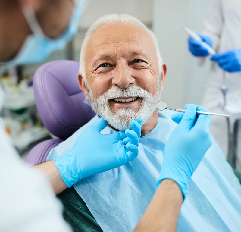 a man at a dentist's office