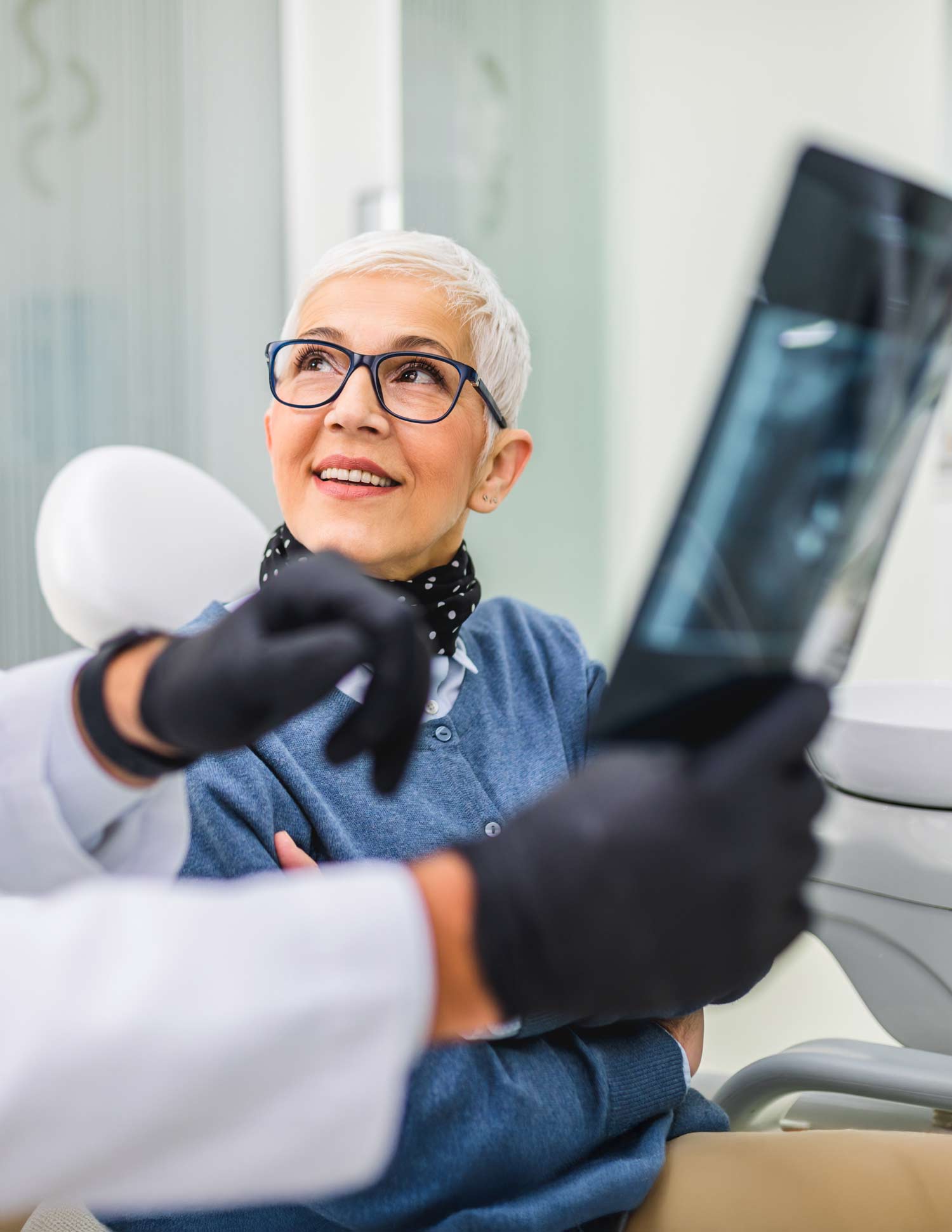 woman seeing dental x-rays
