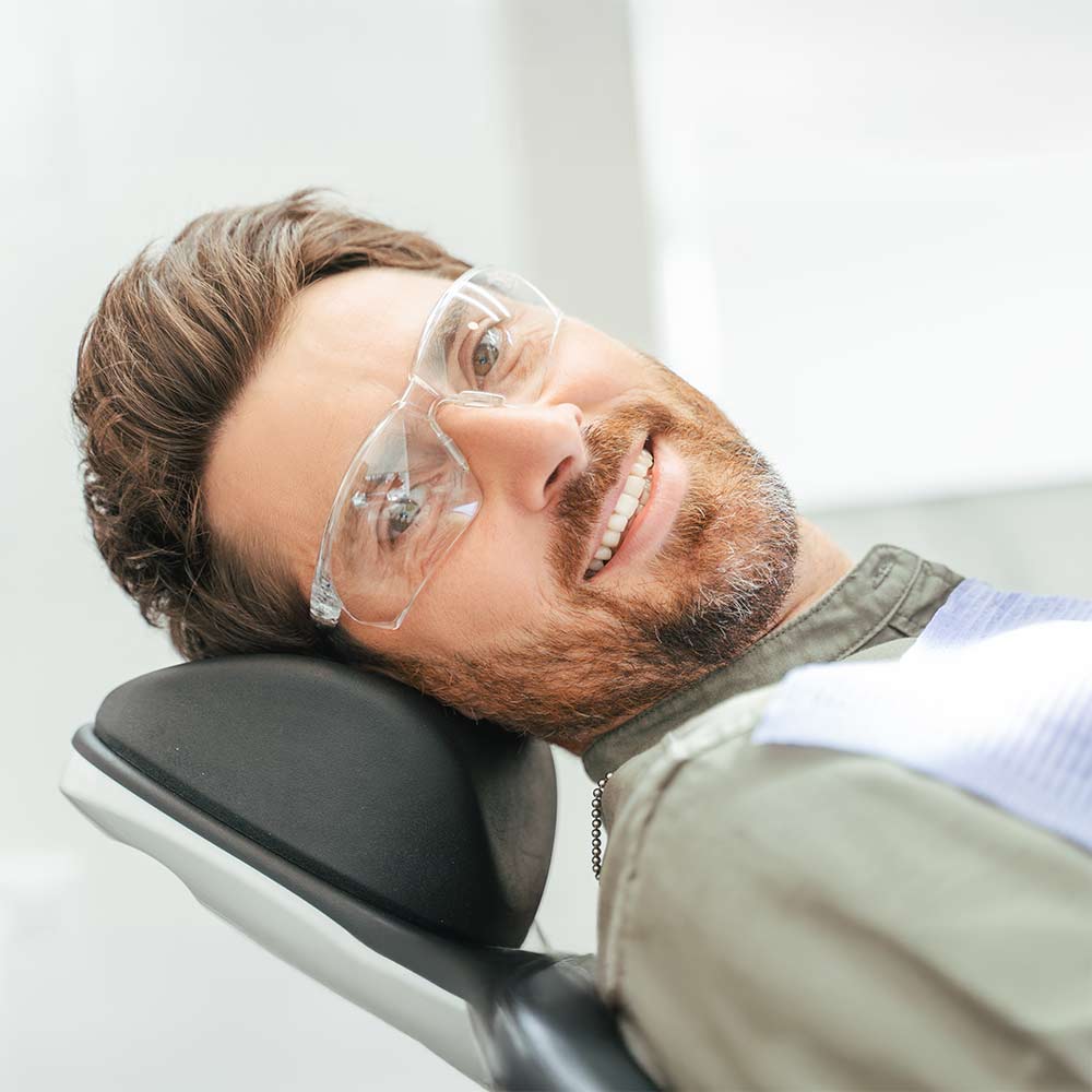 man in dentist's chair