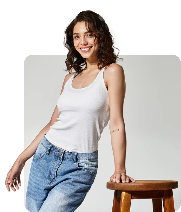 dark haired young woman smiling