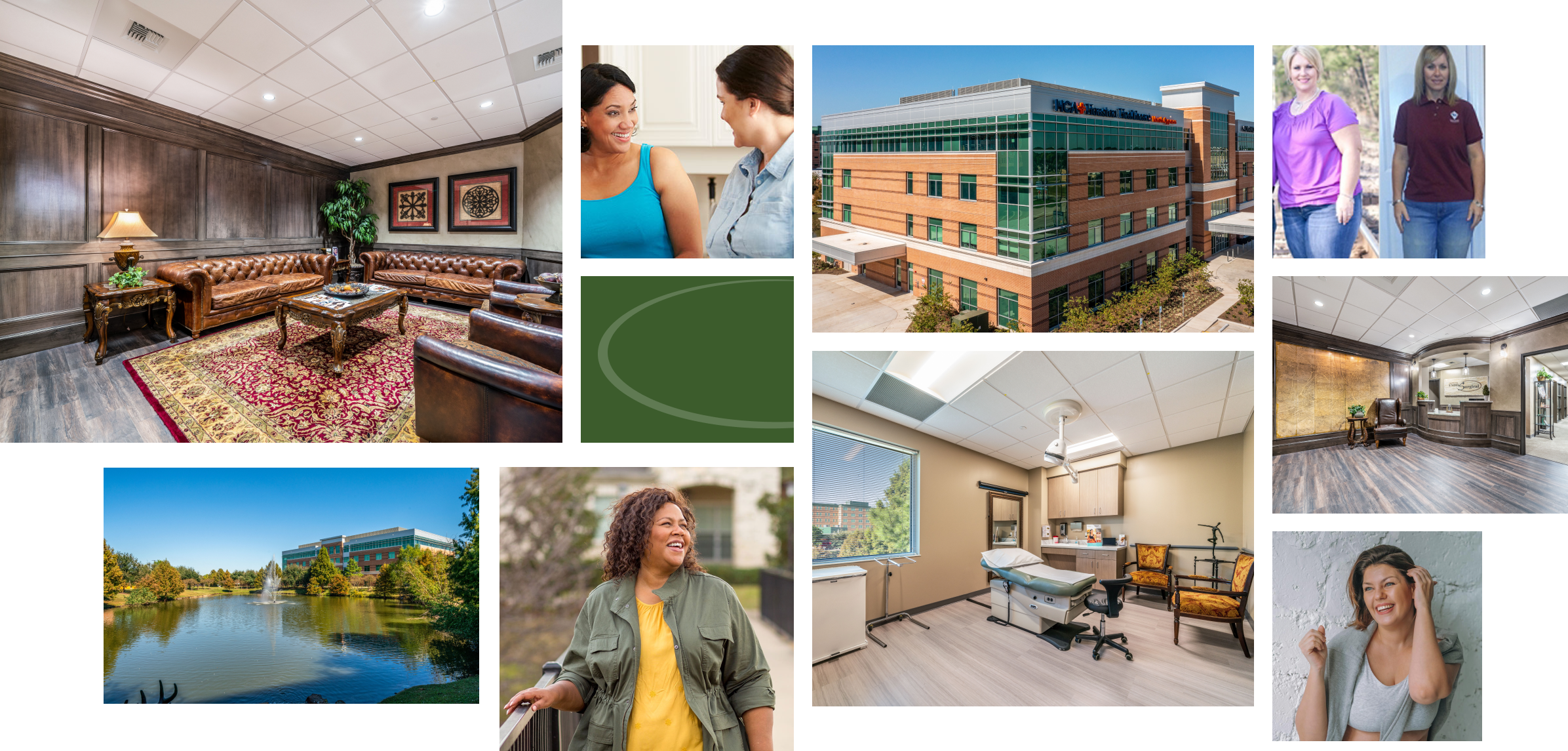 Collage of interior and exterior or Northwest Endosurgical and patients
