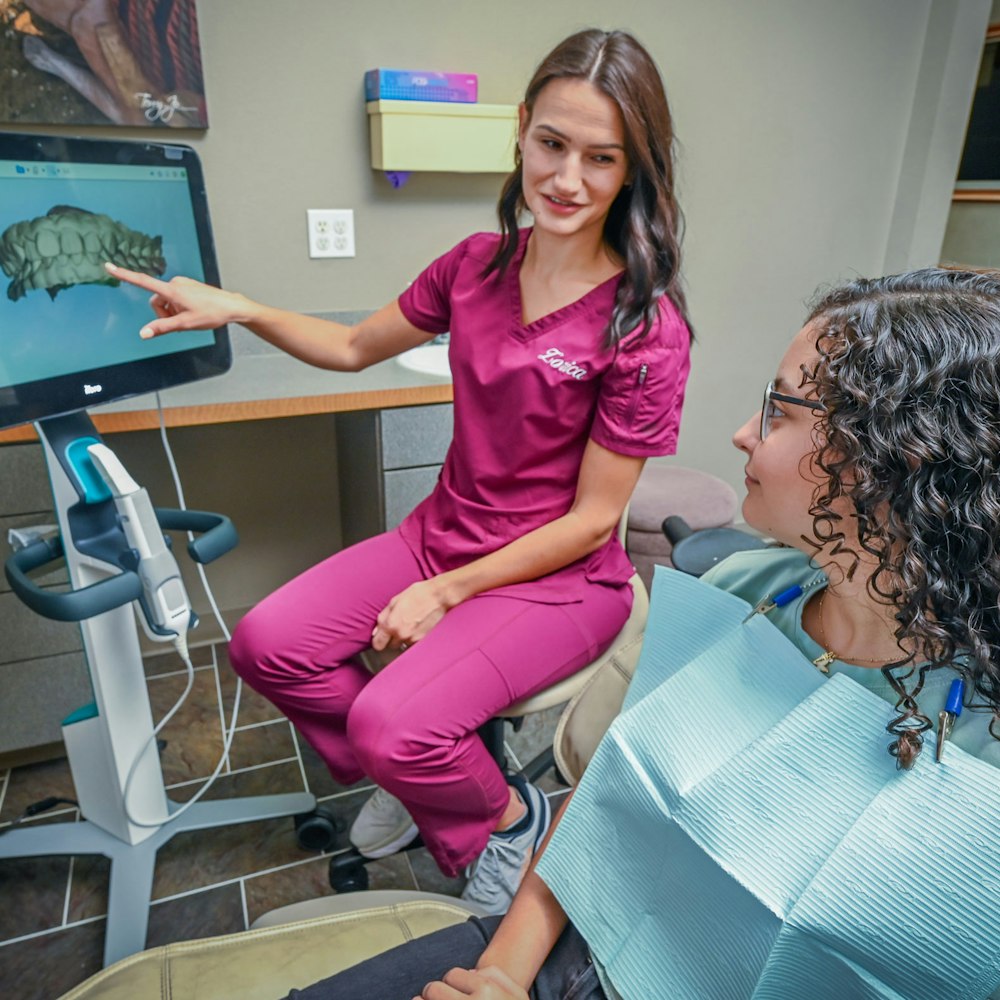 reviewing chairside monitor scans