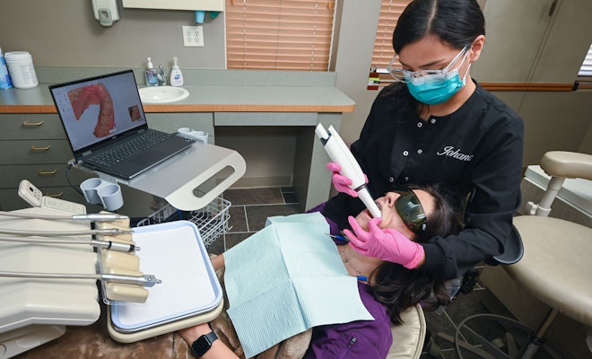 patient getting intraoral scans