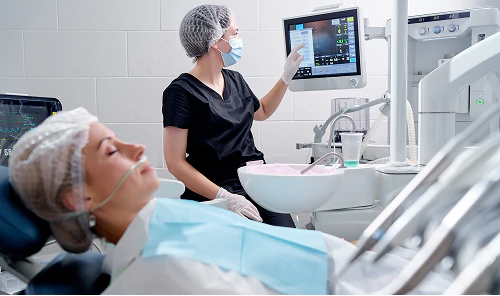 Woman under sedation