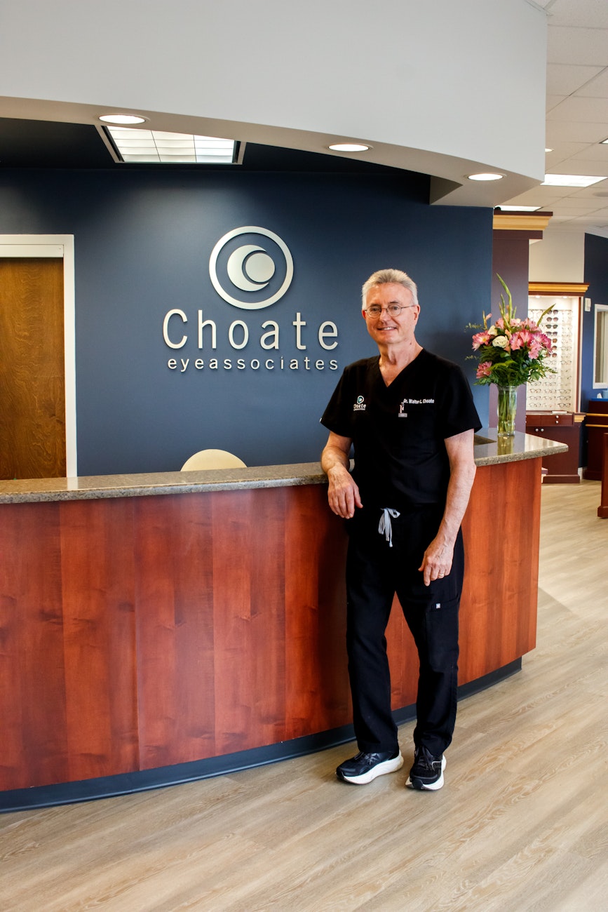 Dr. Choate at the front desk