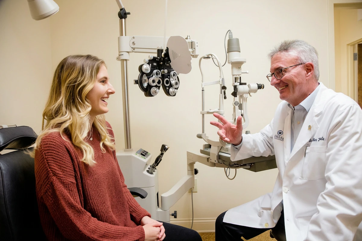 Dr. Choate and a patient