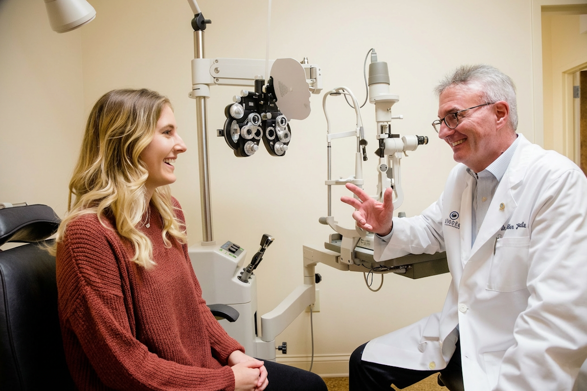 Dr. Choate and a patient