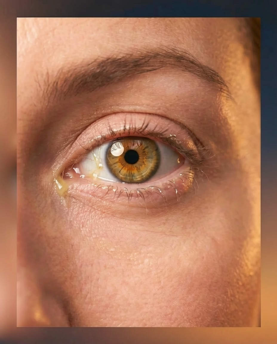 Eye with ocular mucus