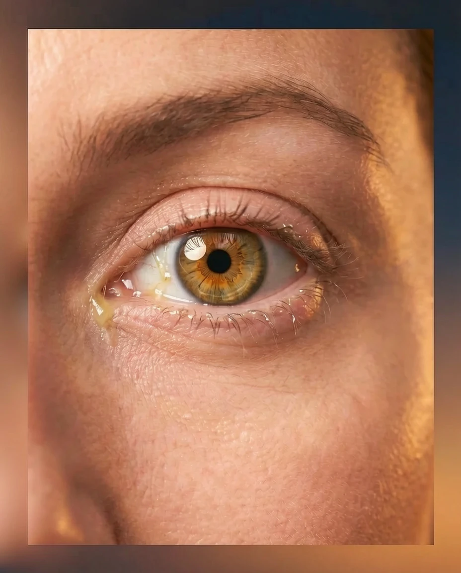 Eye with ocular mucus