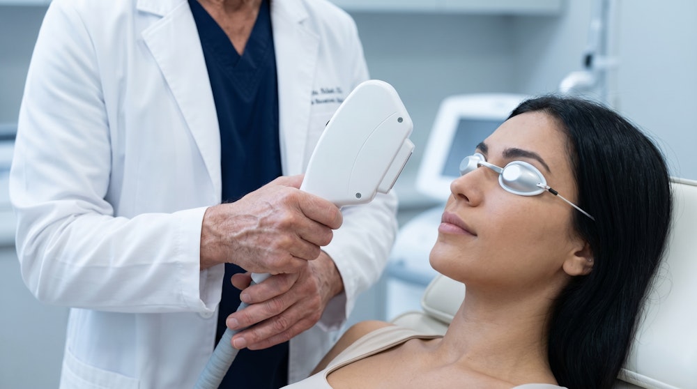 Patient getting Intense Pulsed Light Therapy