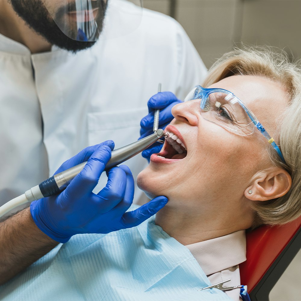 woman receiving dental care