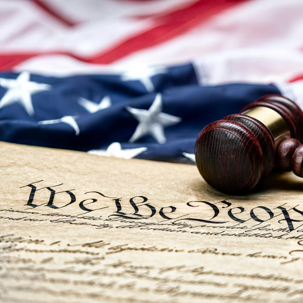 Blurred crime scene with cop cars and lights