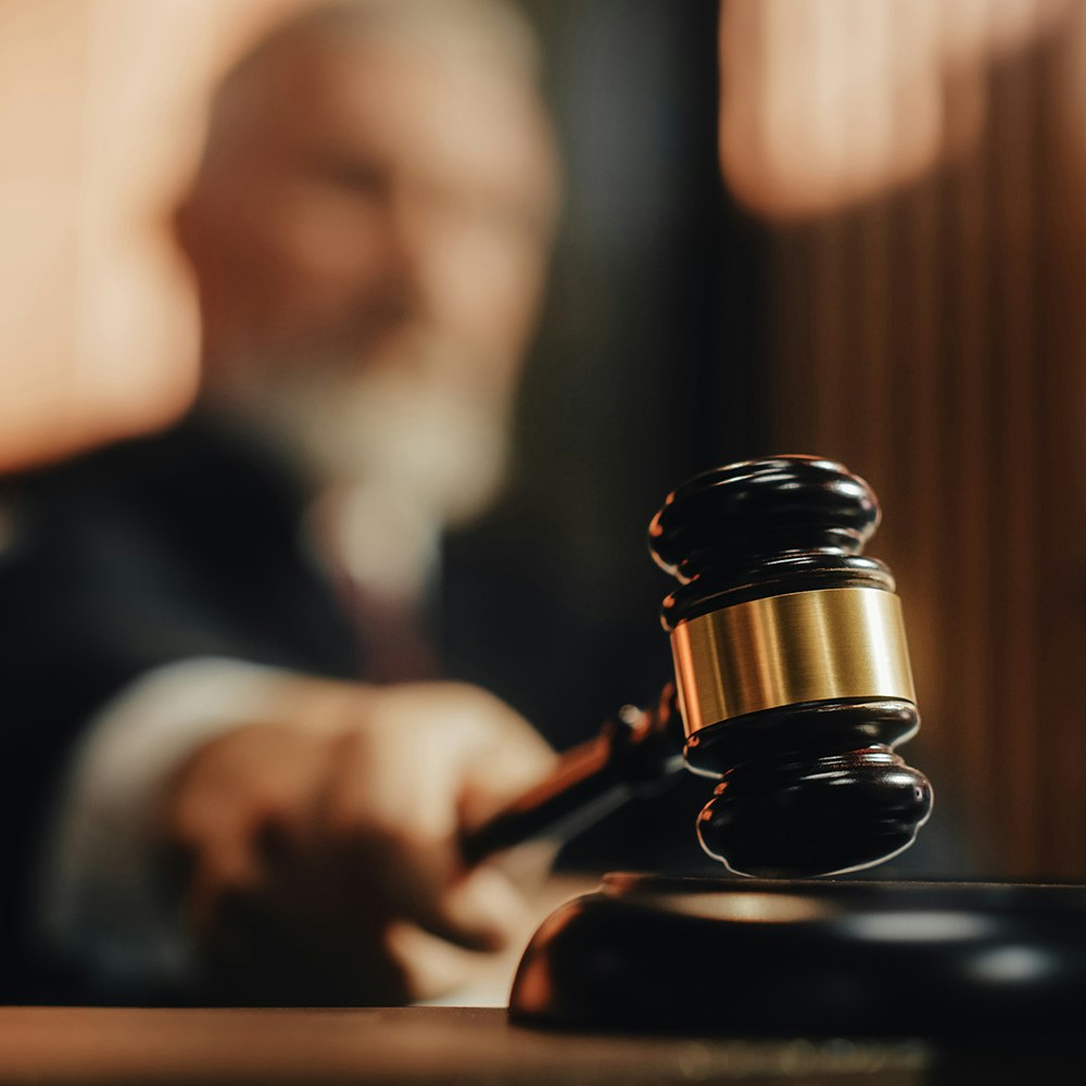 a judge banging a gavel