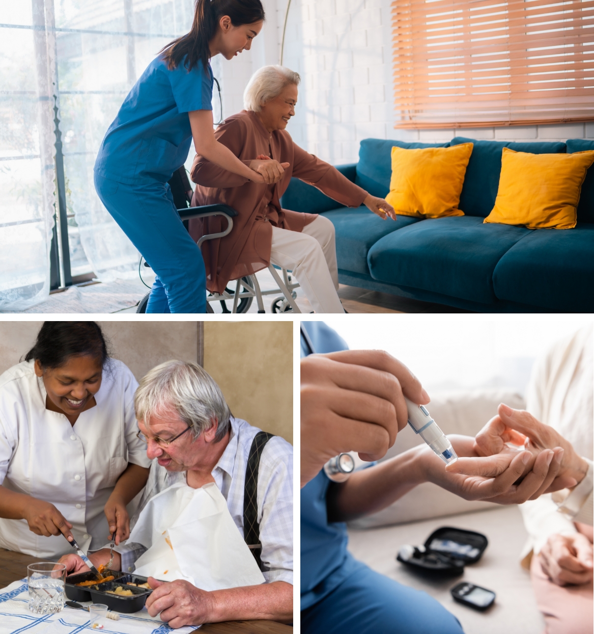 collage of images from a nursing home